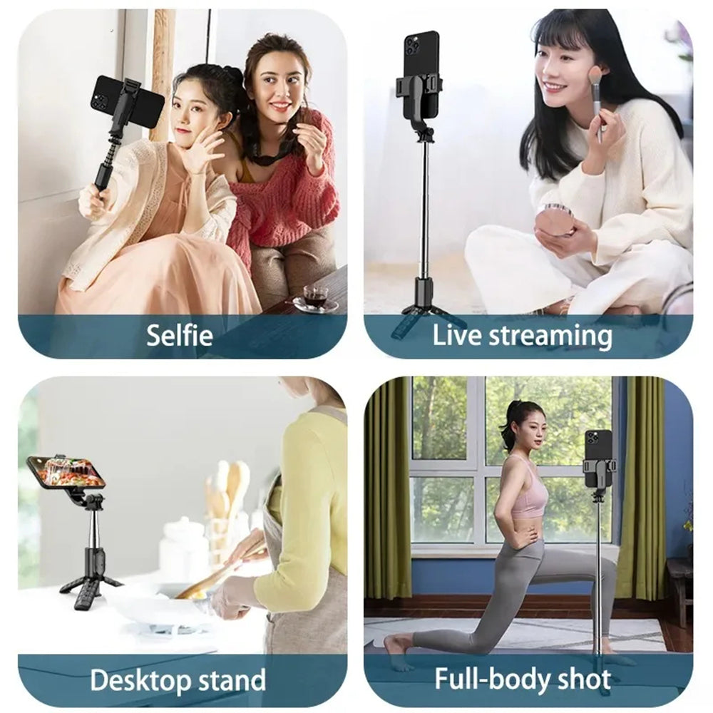 Selfie Stick Bluetooth Techsuit Q10, Univerzálny, Čierny