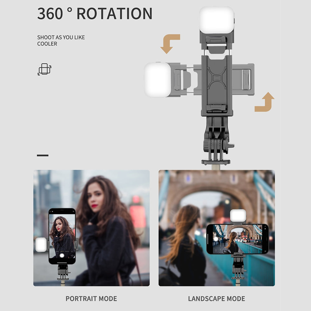 Selfie Stick Bluetooth Techsuit Q10s, Univerzálny, Čierny