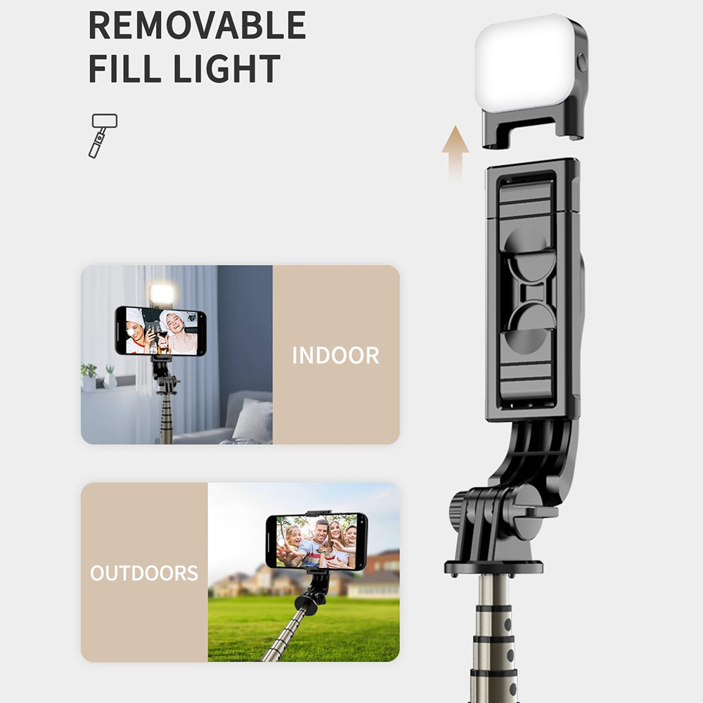 Selfie Stick Bluetooth Techsuit Q10s, Univerzálny, Čierny