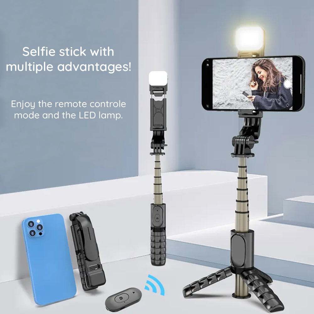 Selfie Stick Bluetooth Techsuit Q10s, Univerzálny, Čierny