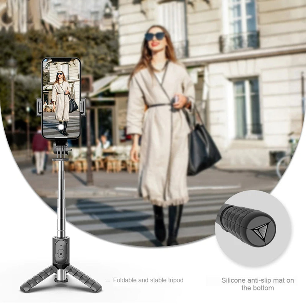 Selfie Stick Bluetooth Techsuit Q11s, Univerzálny, Čierny