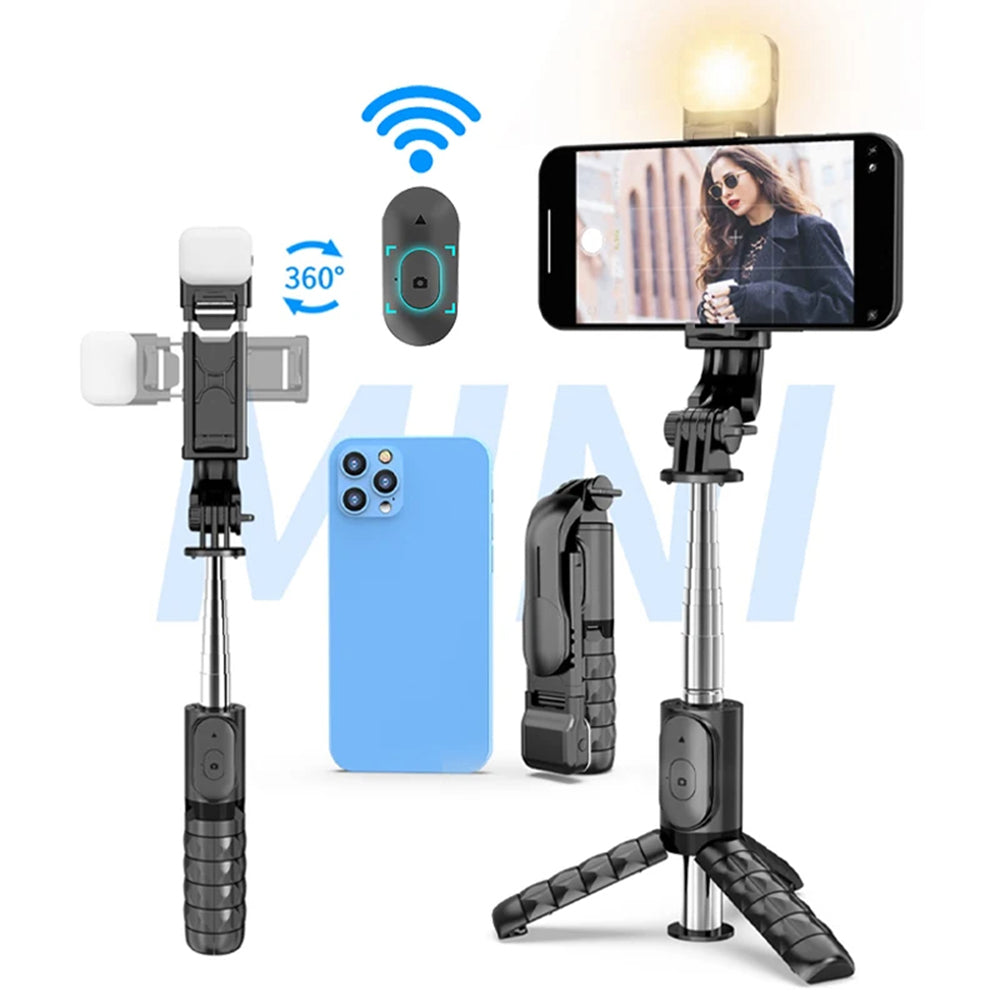 Selfie Stick Bluetooth Techsuit Q11s, Univerzálny, Čierny