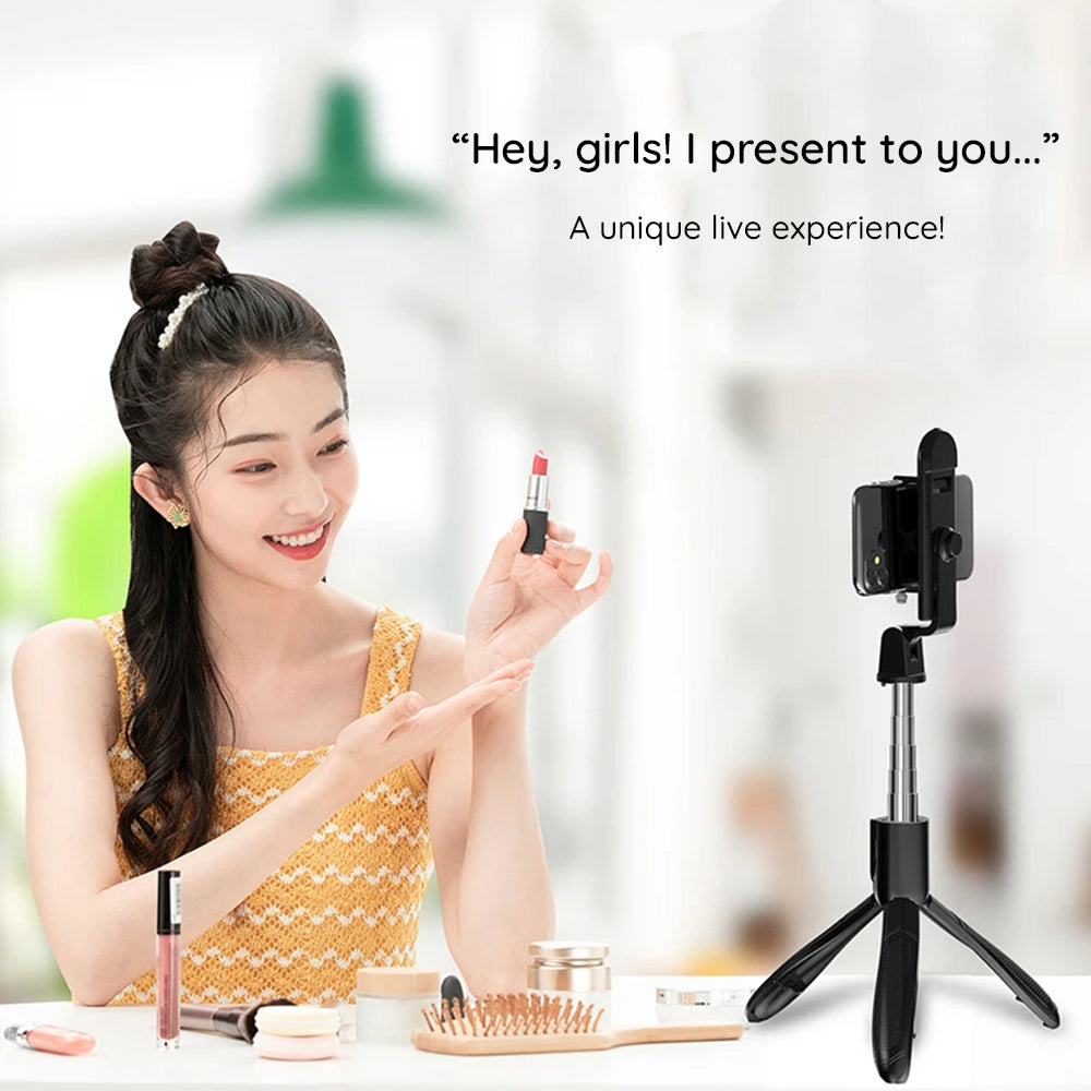 Selfie Stick Bluetooth Techsuit S01-S, Univerzálny, Čierny