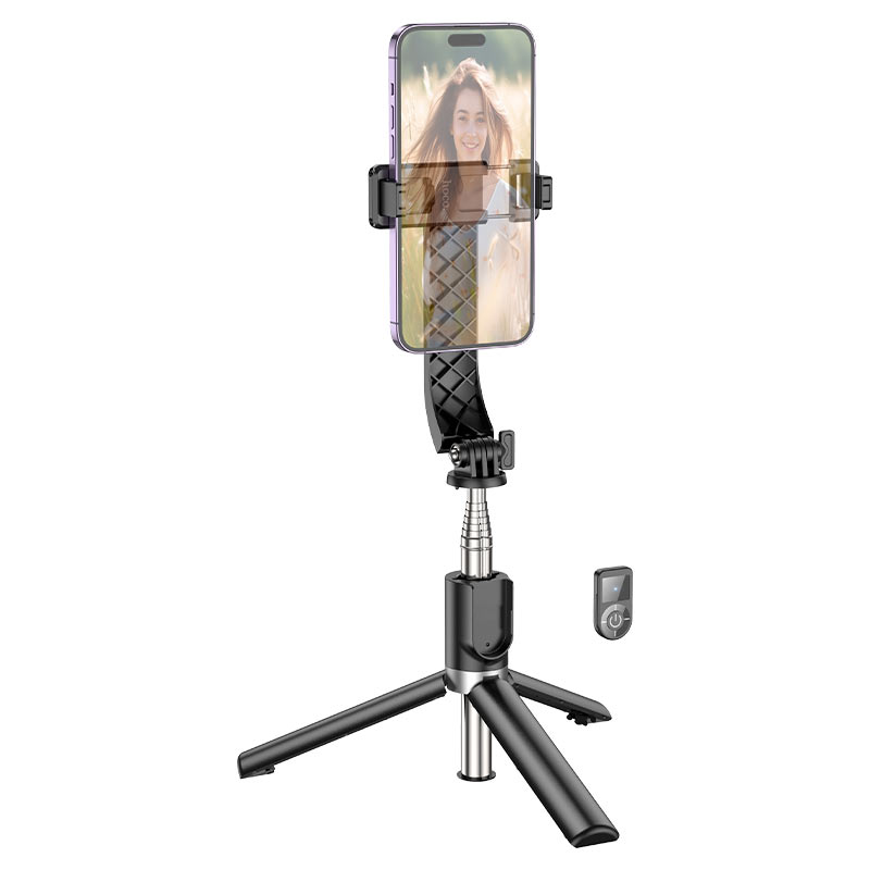 HOCO K20 Bluetooth selfie tyč, univerzálna, čierna