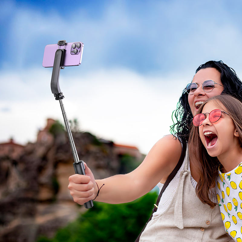 HOCO K20 Bluetooth selfie tyč, univerzálna, čierna