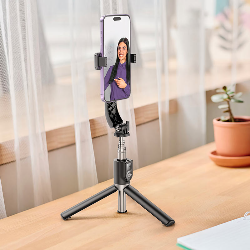HOCO K20 Bluetooth selfie tyč, univerzálna, čierna