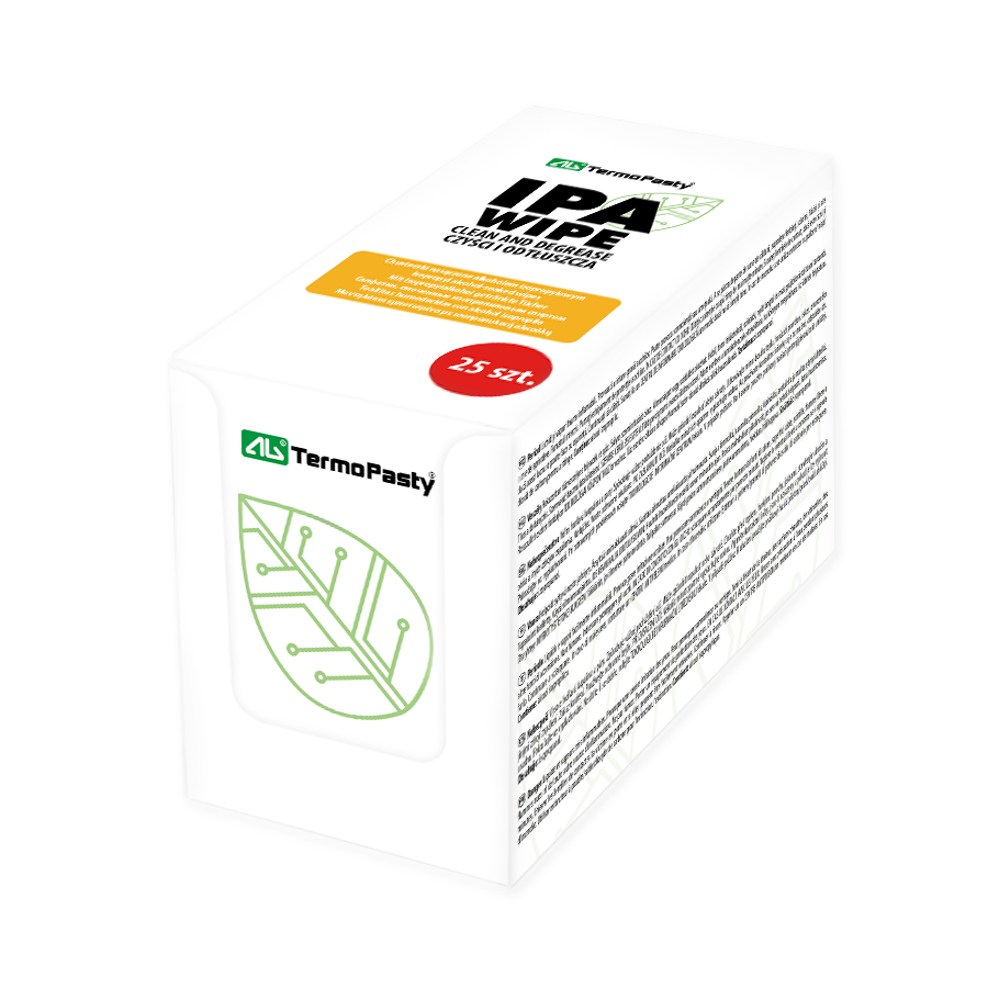 AG Termopasty Wet Cleaning Wipes, With Isopropyl Alcohol, Set of 25 pieces ART.AGT-181