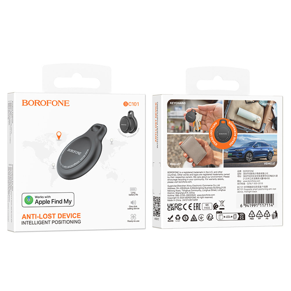 SmartTag Borofone BC101 Exquisite pre iOS Series, Čierny