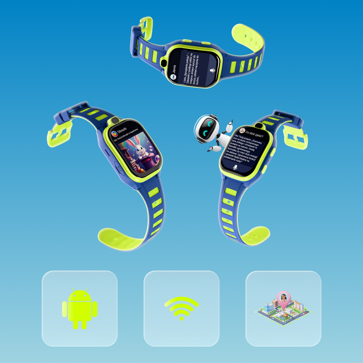 Smartwatch Forever Kids Boost KW-530 Call, Modrá