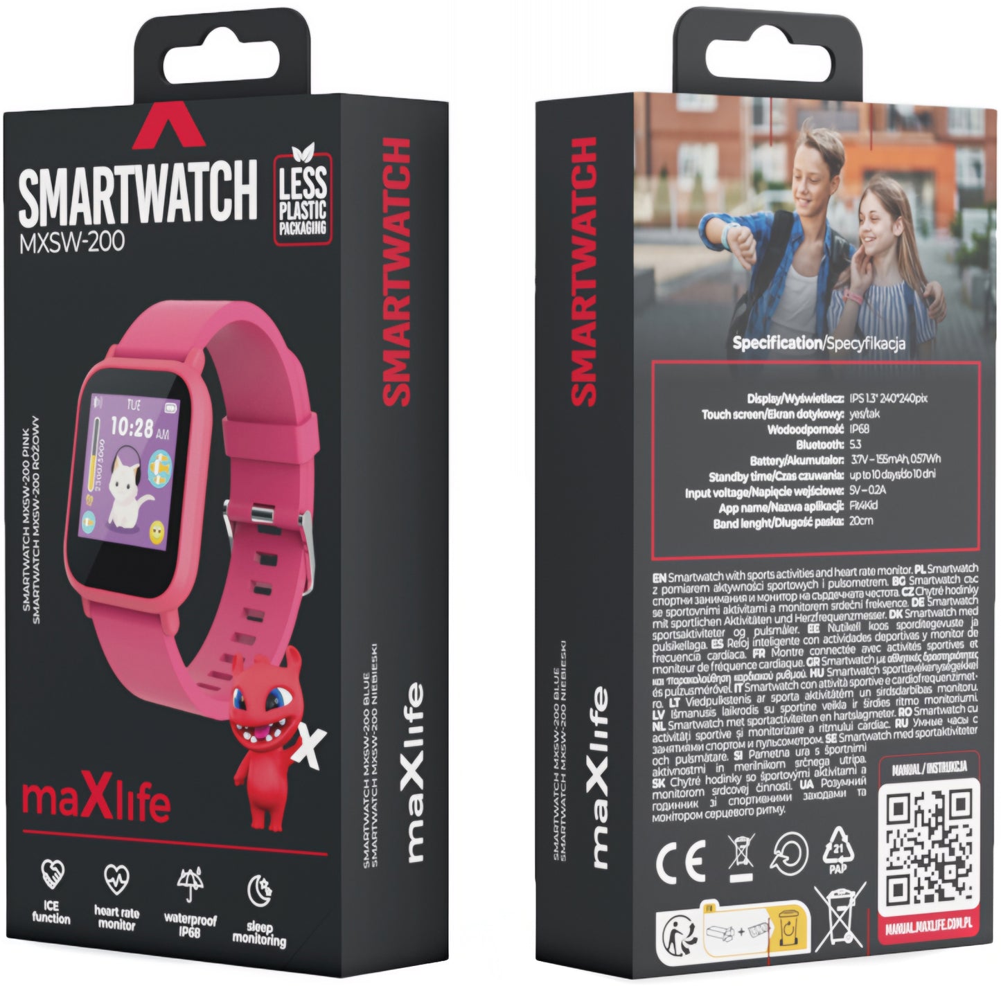 Smartwatch MaXlife Kids MXSW-200, Ružová