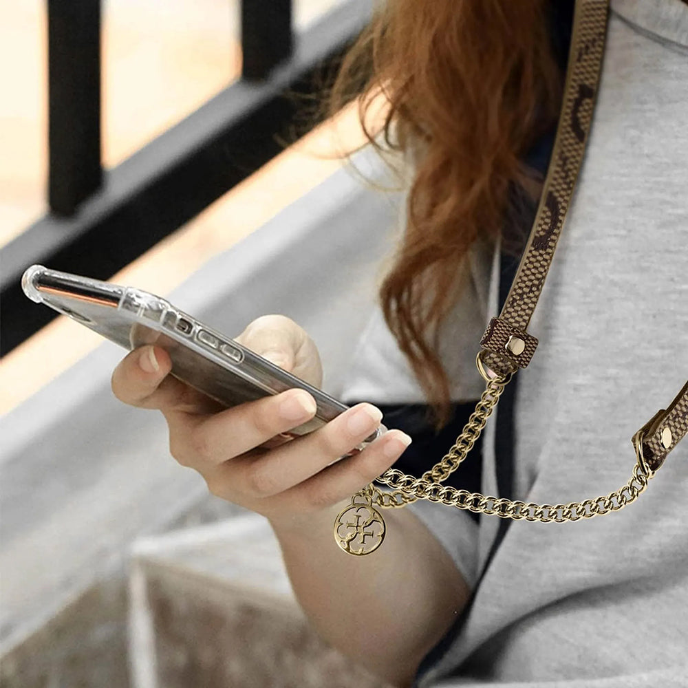 Šnúrka na telefón Guess 4G Chain CBDY, Hnedá