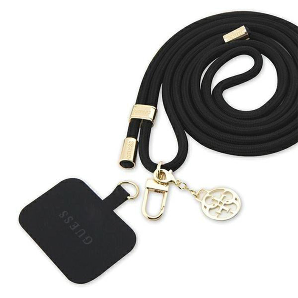 Šnúrka na telefón Guess CBDY 4G Charm, Čierna