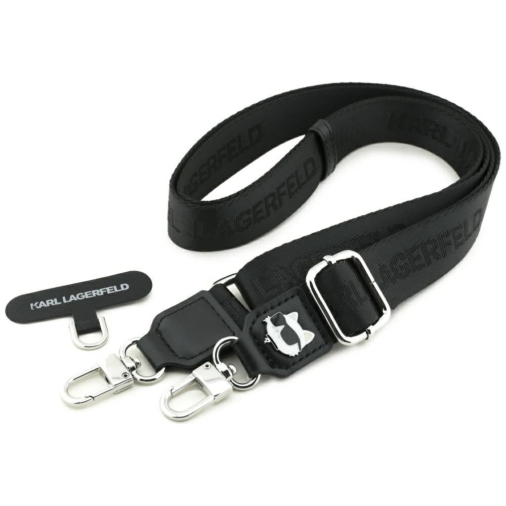 Telefónny šnúr Karl Lagerfeld Choupette Metal Logo, Čierny