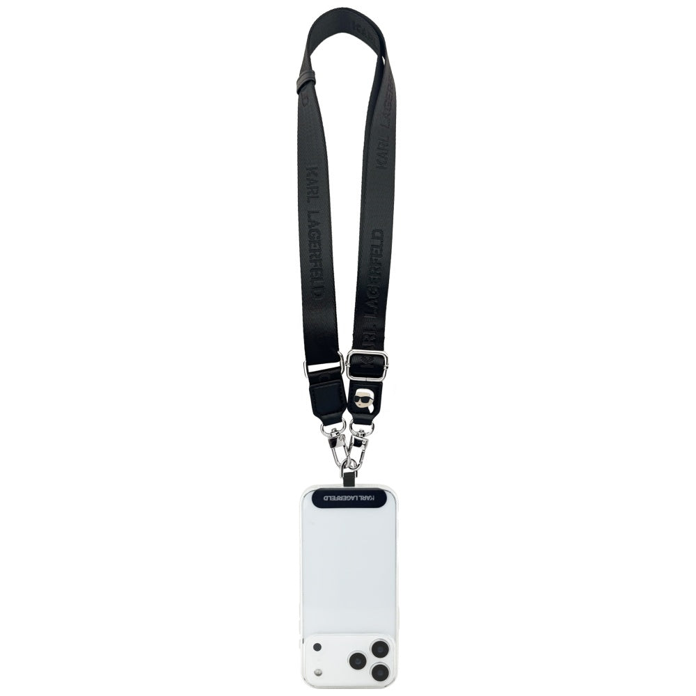 Telefónny šnúr Karl Lagerfeld Karl Metal Logo, Čierny