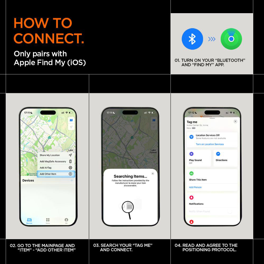 Spigen SmartTag TagMe pre iOS Series, Čierny