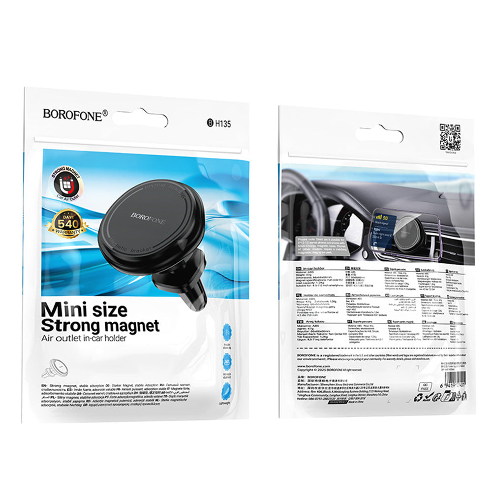 Magnetický Auto Držiak Borofone BH135 Parker, Univerzálny, Čierny