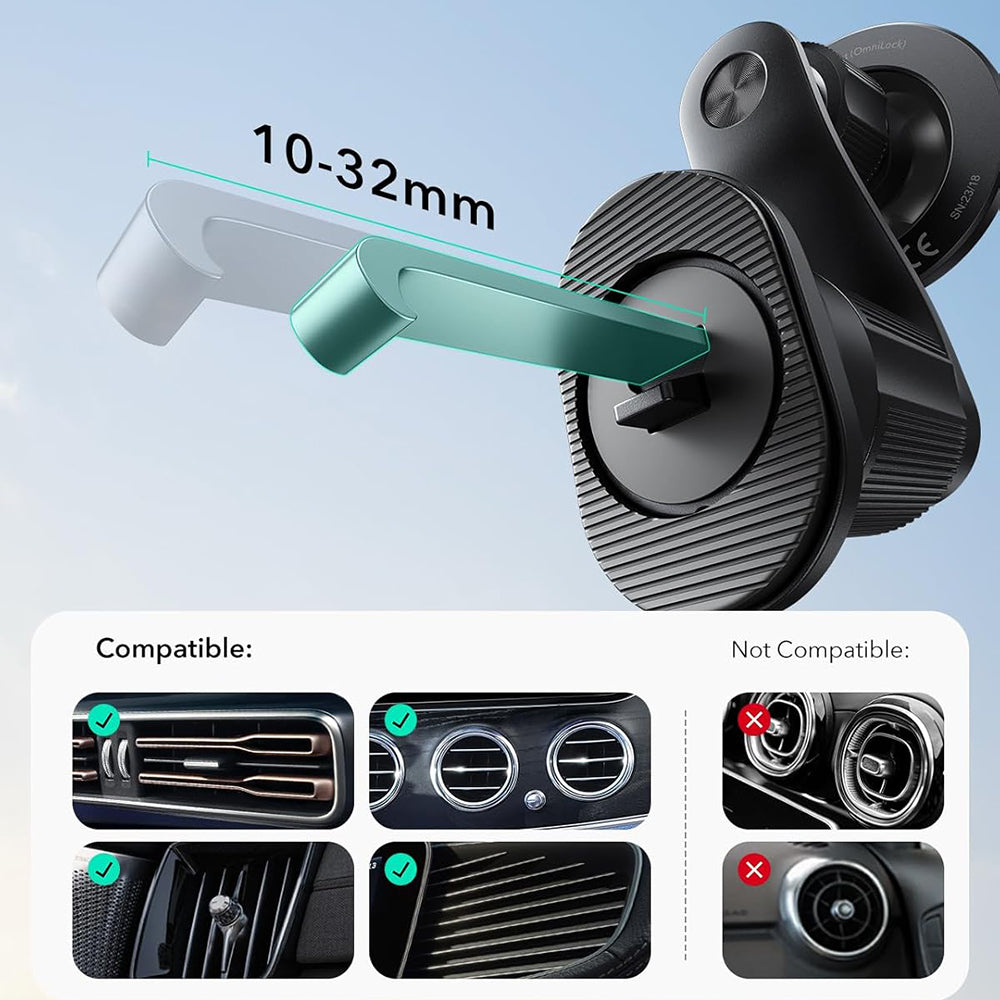 Magnetický auto držiak ESR OmniLock Vent, Univerzálny, Čierny