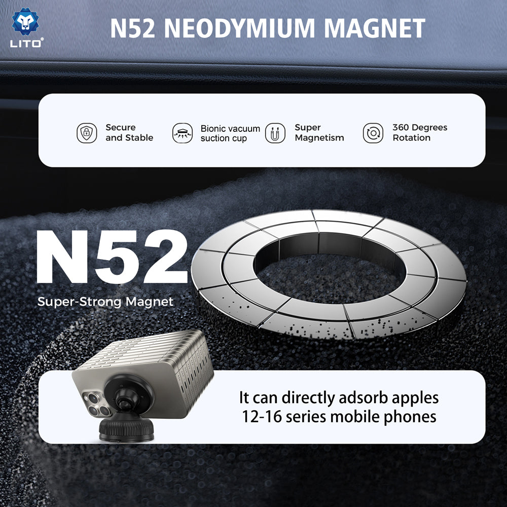 Magnetický Auto Držiak Lito LT-W12, Univerzálny, Čierny