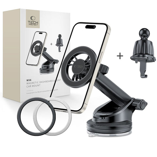 Tech-Protect N56 2v1 magnetický držiak do auta, univerzálny, čierny