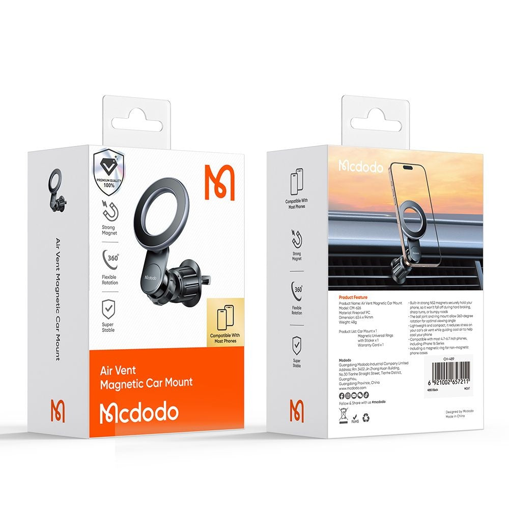 Magnetický Auto Držiak McDodo CM-6260, Univerzálny, Čierny