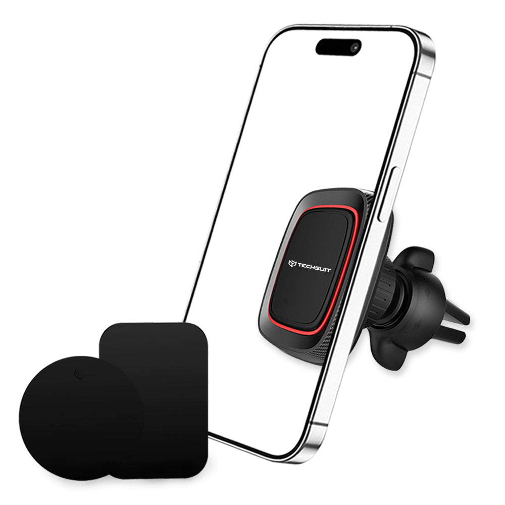 Magnetický držiak do auta Techsuit S4, Univerzálny, Čierno-červený