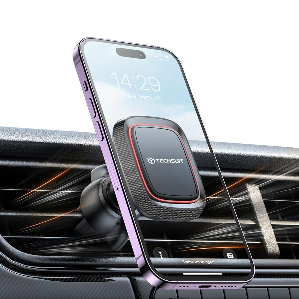 Magnetický držiak do auta Techsuit S4, Univerzálny, Čierno-červený