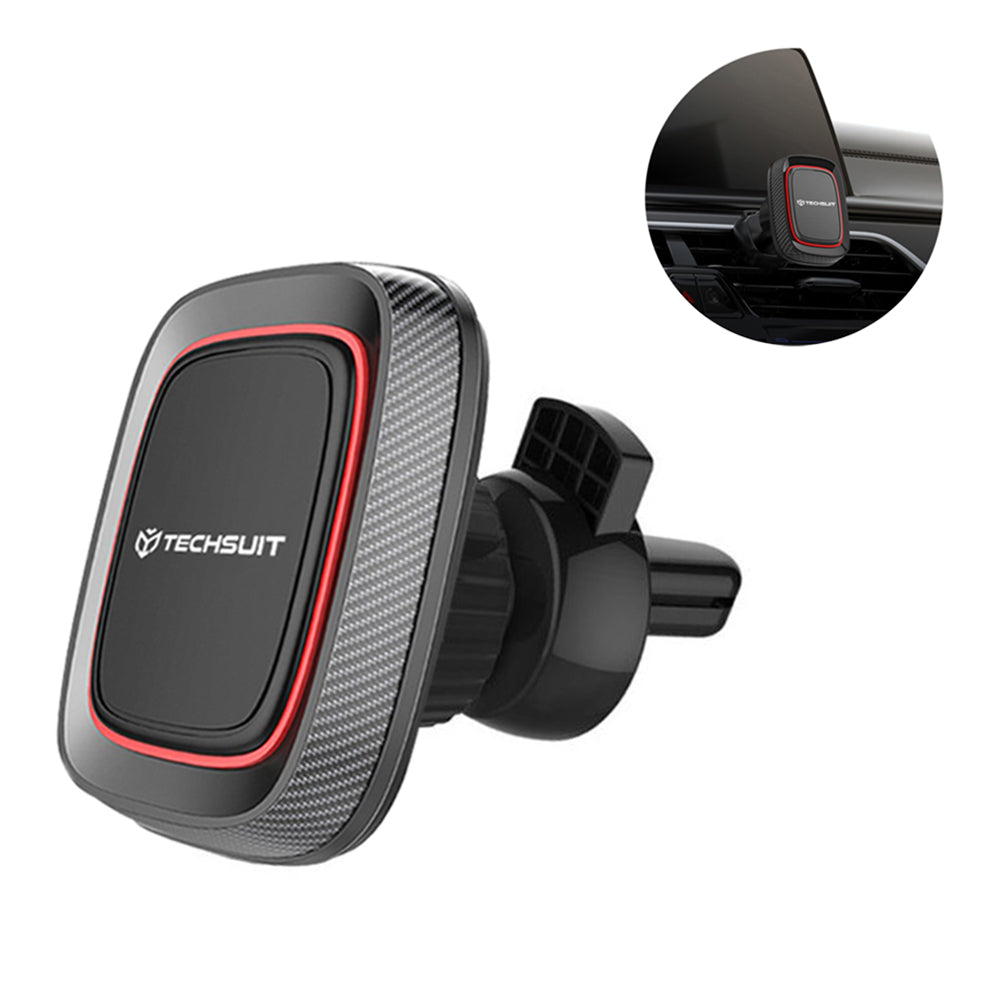 Magnetický auto držiak Techsuit S5, Univerzálny, Čierno-červený