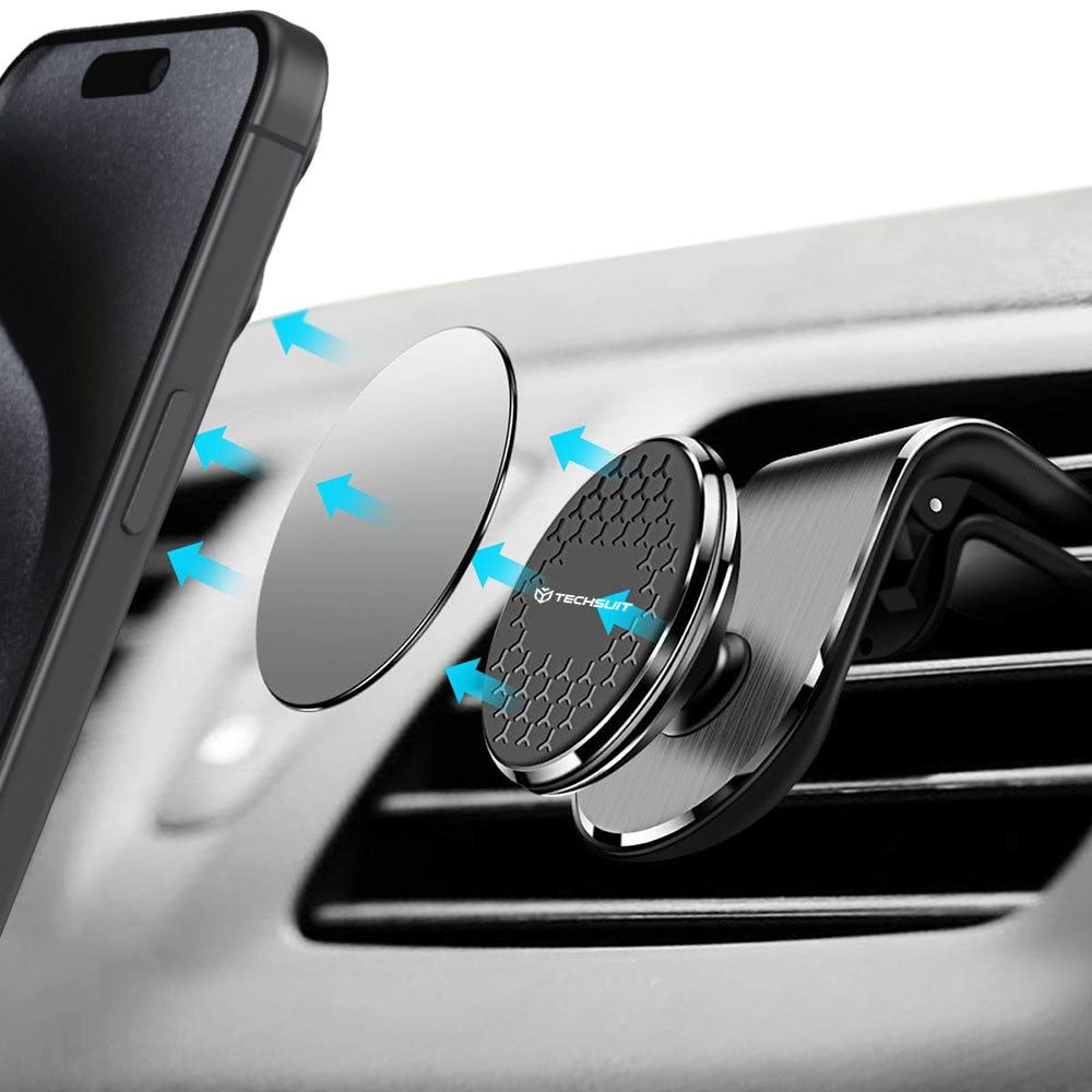 Magnetický auto držiak Techsuit S8, Univerzálny, Strieborný