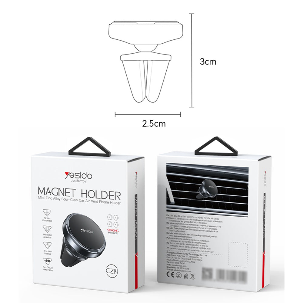 Magnetický Auto Držiak Yesido C214, Univerzálny, Čierny