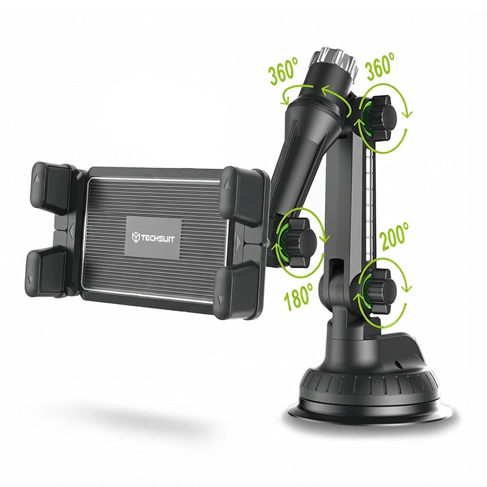 Auto držiak Techsuit ST1 pre Telefón / Tablet, 4.7inch - 12.9inch, Čierny