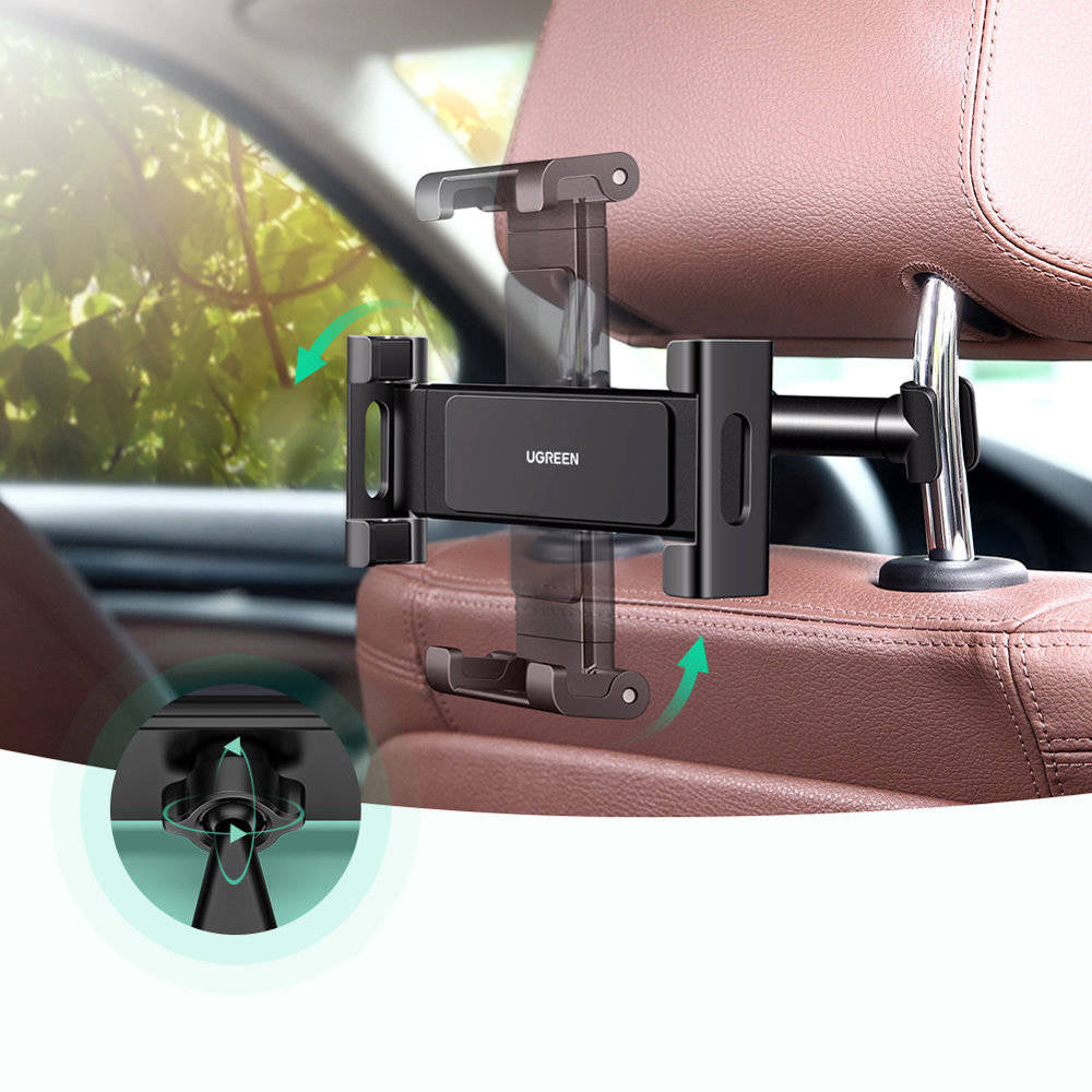 Auto držiak na opierku hlavy UGREEN LP160 (60108) pre Telefón / Tablet, 4.7inch - 12.9inch, Čierny