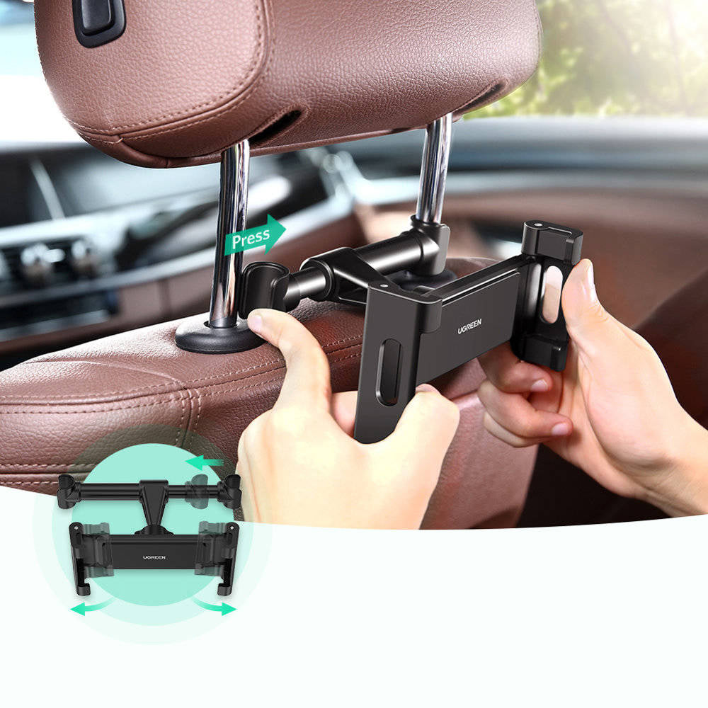 Auto držiak na opierku hlavy UGREEN LP160 (60108) pre Telefón / Tablet, 4.7inch - 12.9inch, Čierny
