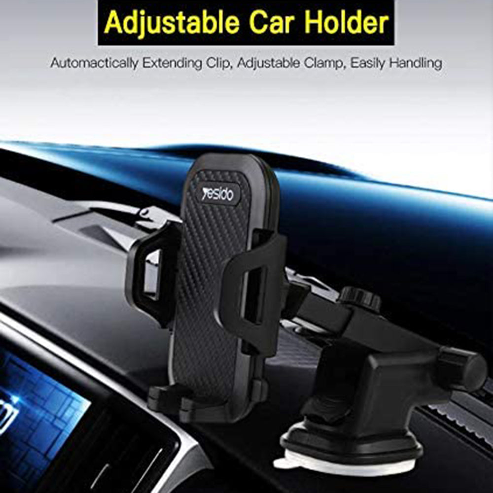 Yesido C23 Car Holder, 3.8inch - 6.4inch, Black