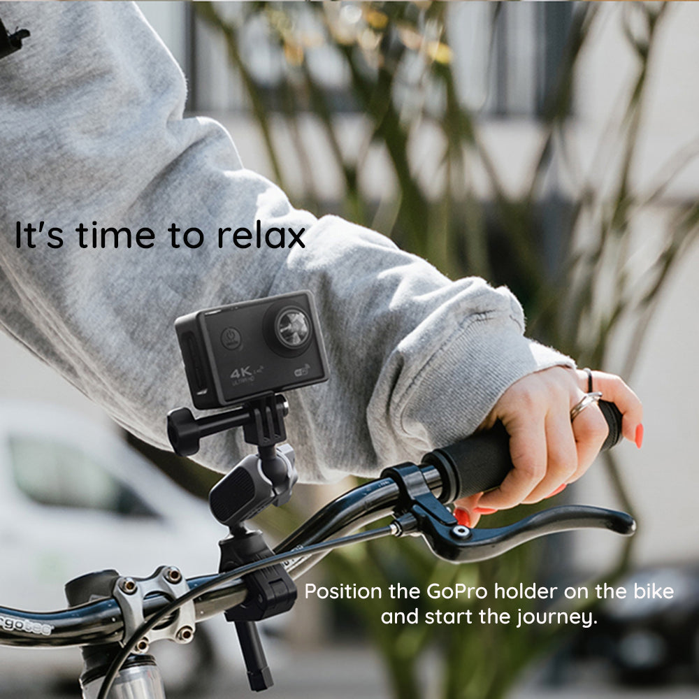 Držiak na bicykel pre športovú kameru Techsuit JX-008 pre GoPro, sivý