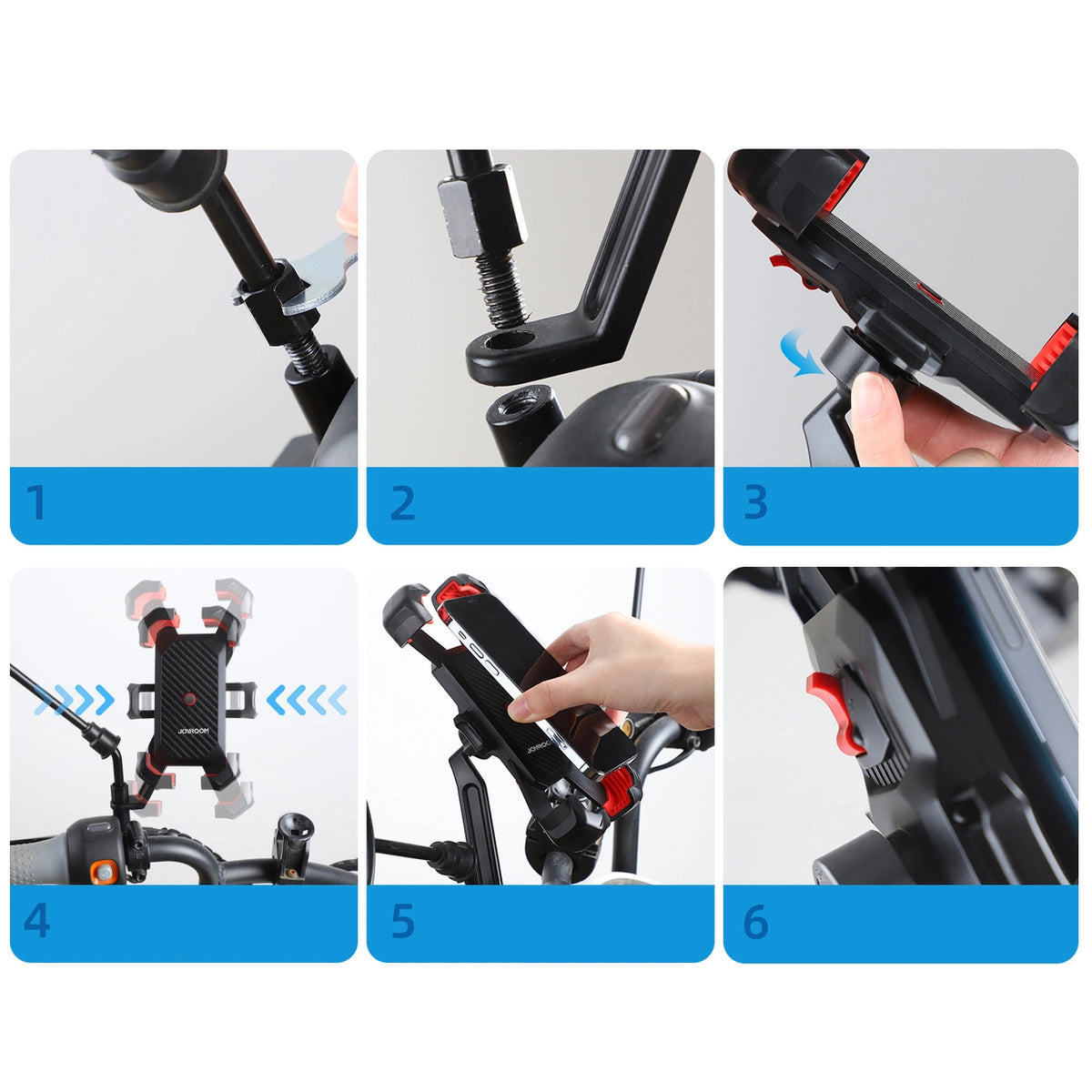 Držiak na bicykel/motocykel Joyroom JR-ZS288-m, 4.7inch - 7inch, čierny