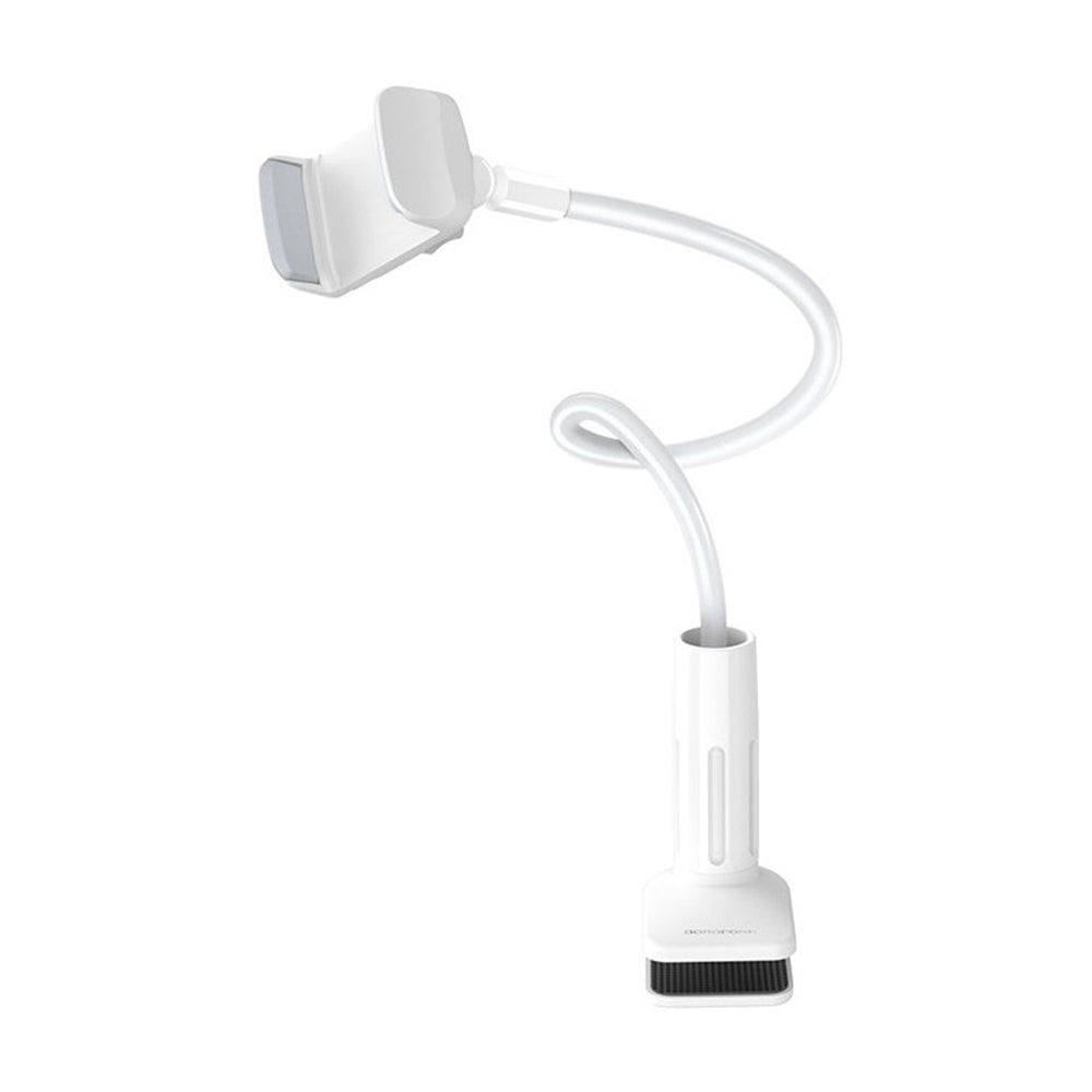 Stojan na stôl Borofone BH23 Bright Shell, 4,5 palca - 6,5 palca, biely