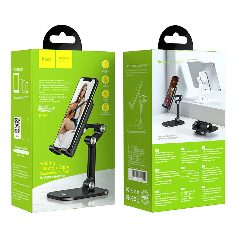 Stolový držiak HOCO Excelente PH34 pre telefón / tablet, 4,7 palca - 13 palcov, čierny