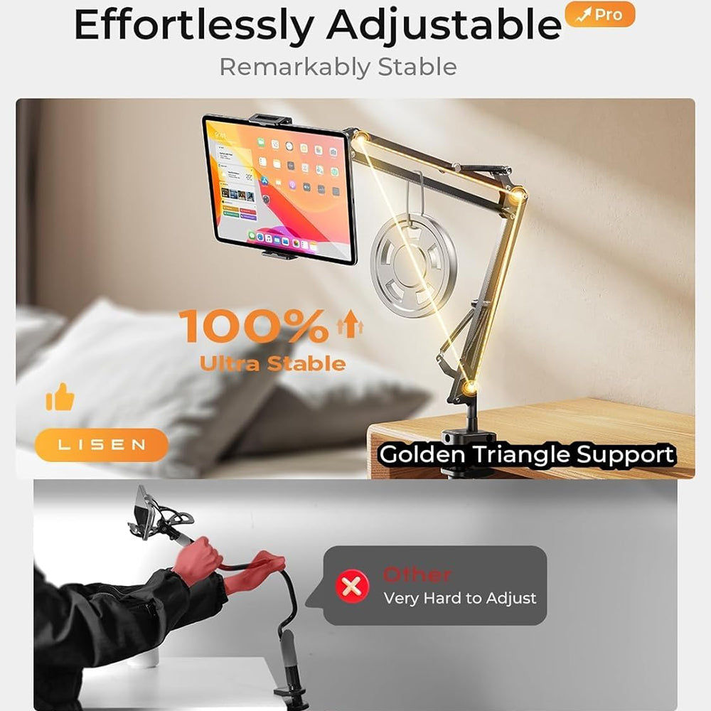 Stojan na stôl Lisen pre telefón / tablet, 4.7inch - 12.9inch, čierny YL0223060007