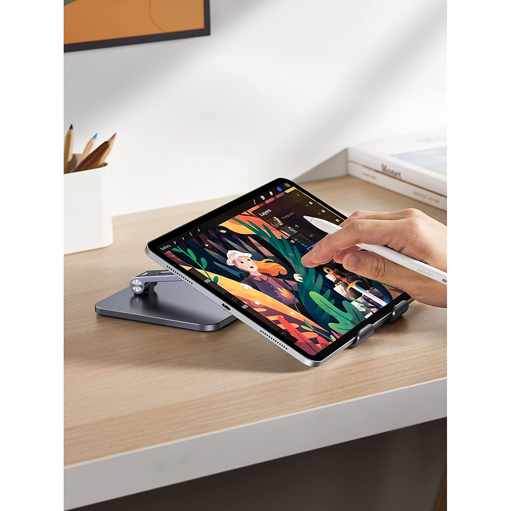 Stojan na stôl UGREEN LP134 pre telefón / tablet, 6,1 palca - 12,9 palca, sivý, znovu zabalený