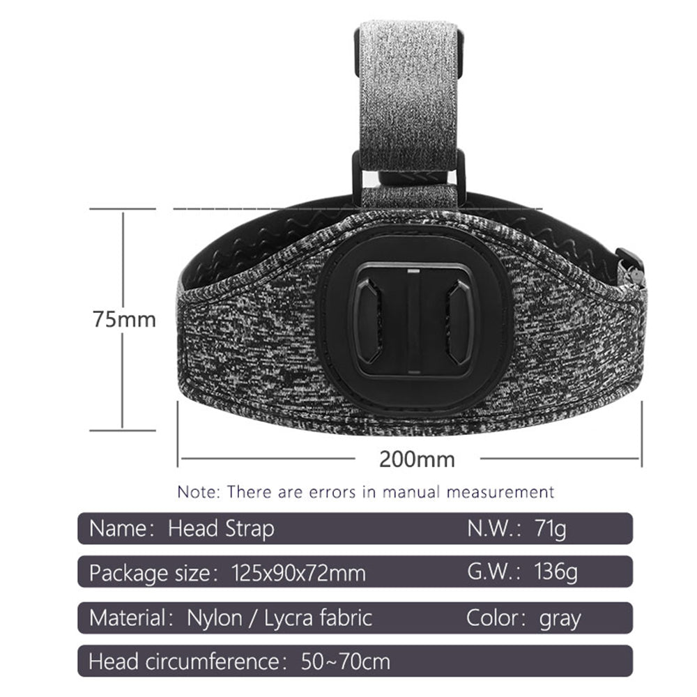 Športový držiak na hlavu Techsuit JX-003 pre GoPro Series, Sivý
