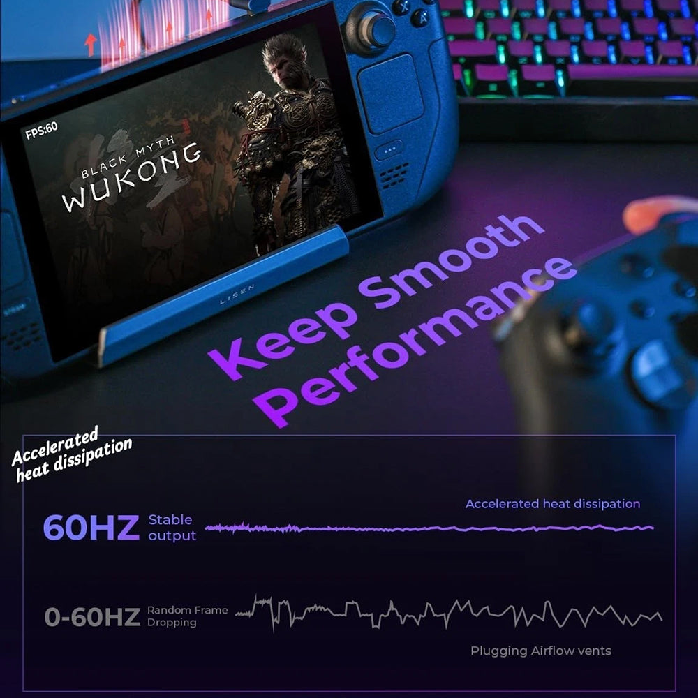 Hub Suport s chladičom Lisen S1 pre konzolu ROG / Lenovo / Razer / Aya / Logitech / Onexplayer Series, Čierny YL0423110005