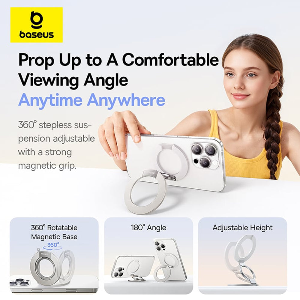 Suport Inel Baseus MagPro 3, Univerzálny, Biely S0TY002131