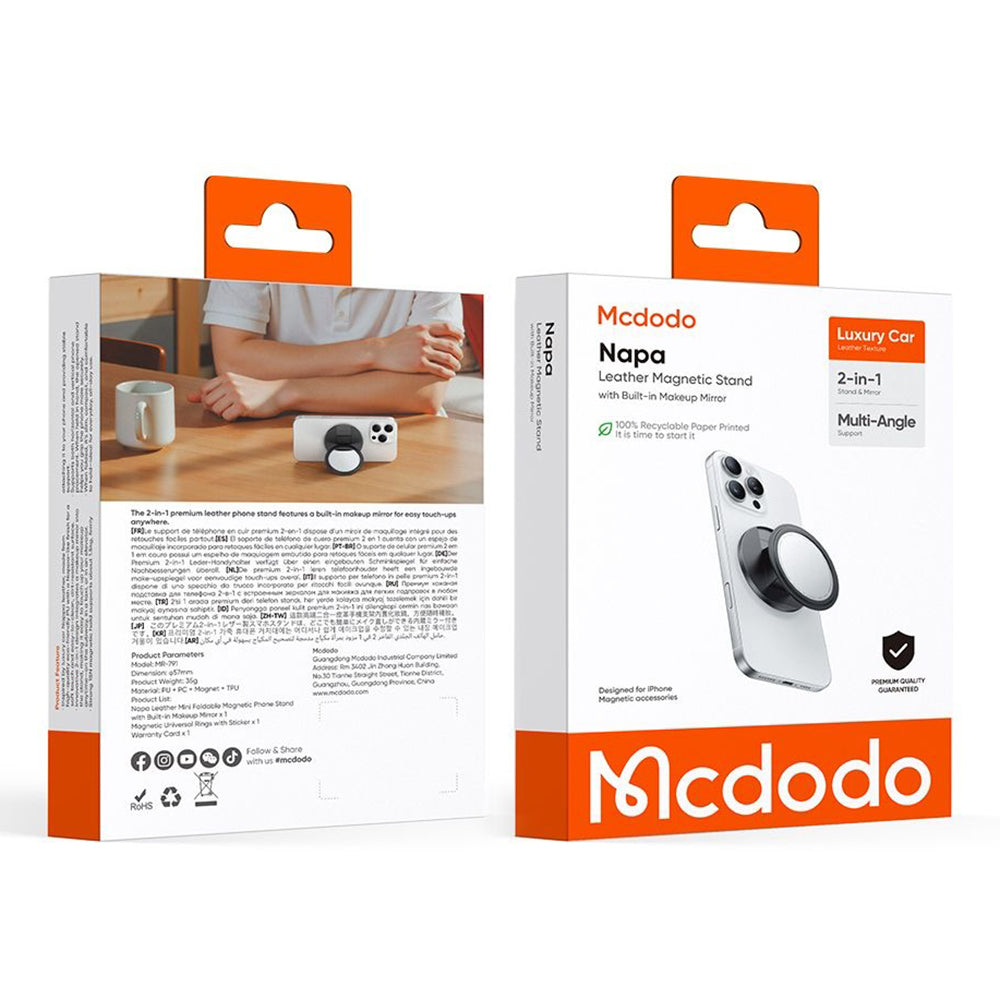 McDodo MR-7912 2in1 Universal Ring Holder, Black