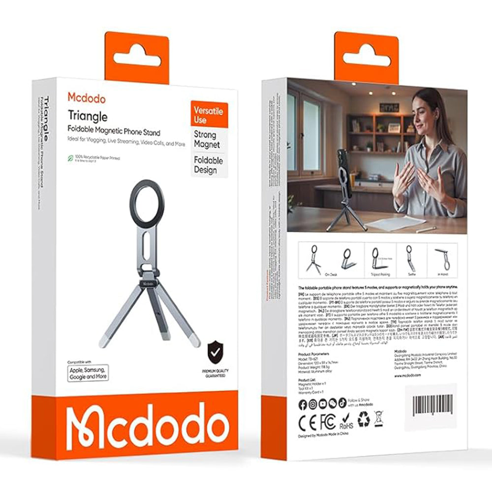 Magnetický držiak McDodo TB-6210, Univerzálny, Sivý