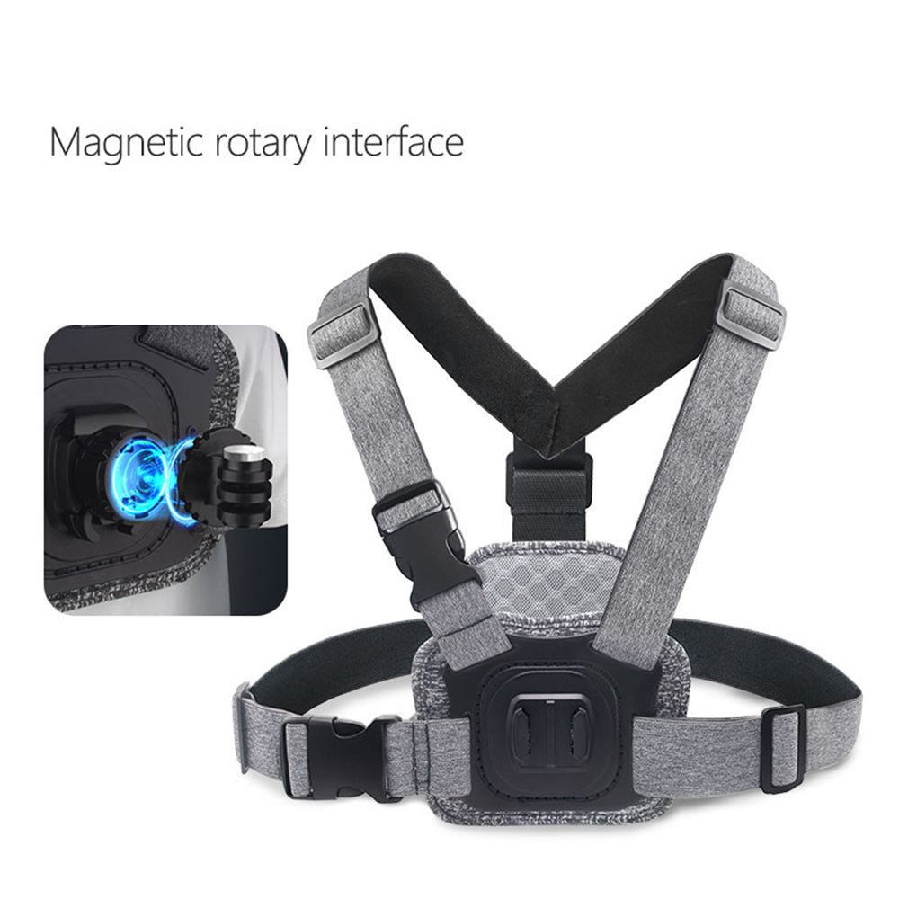 Športový hrudný držiak Techsuit JX-002 pre GoPro Series, Sivý