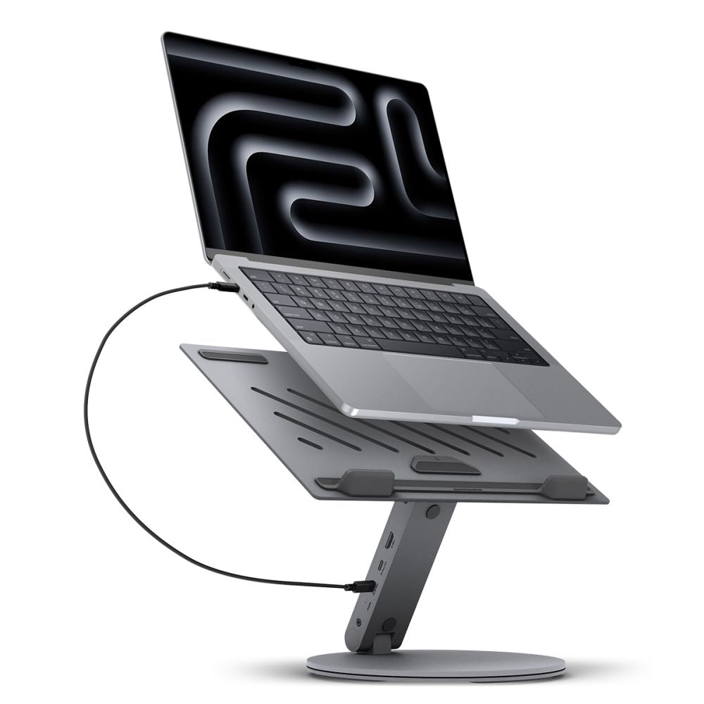 Podstavec s Hubom Spigen LD204H pre Laptop max. 15.6inch, Sivý AMP08885