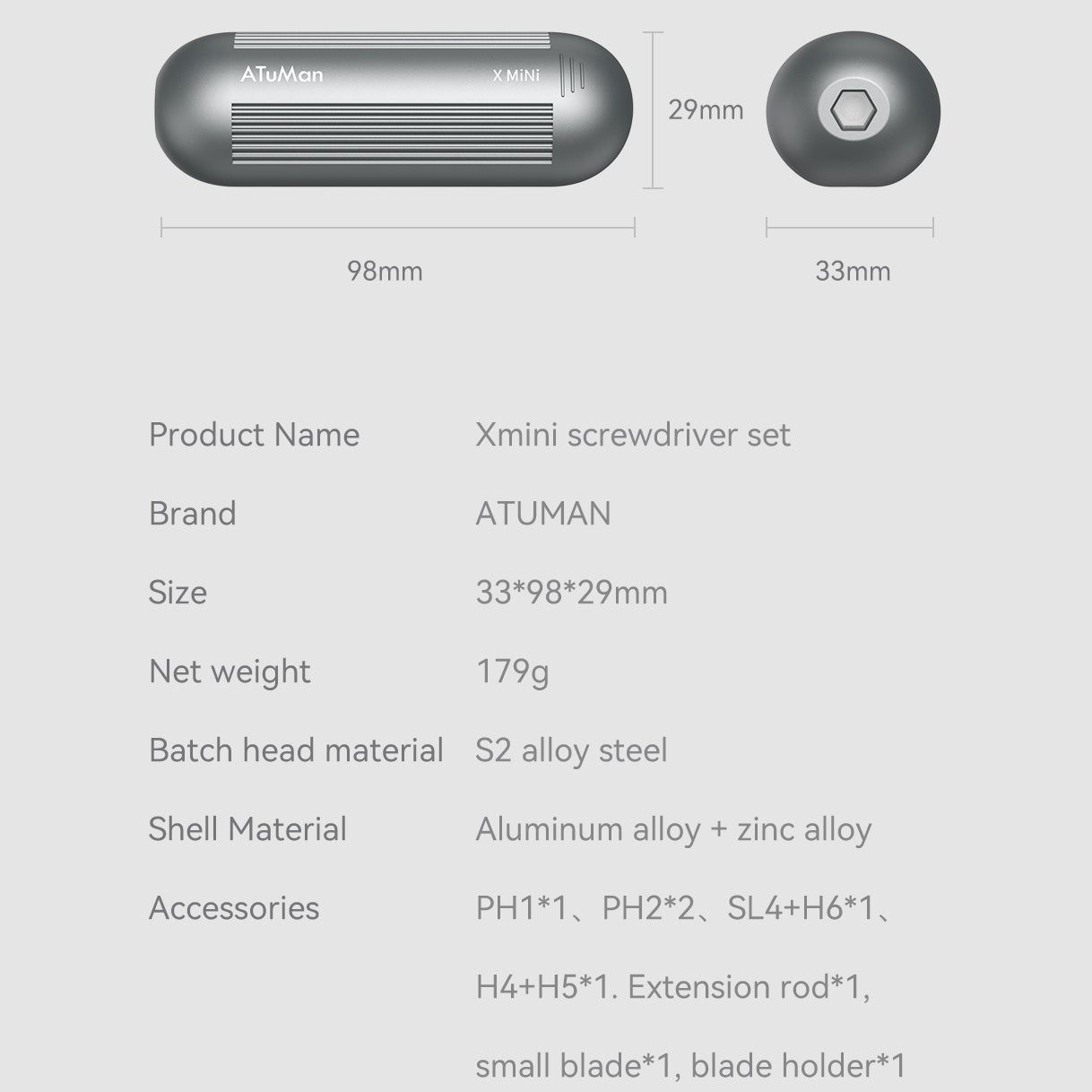 ATuMan Xmini Pocket Screwdriver