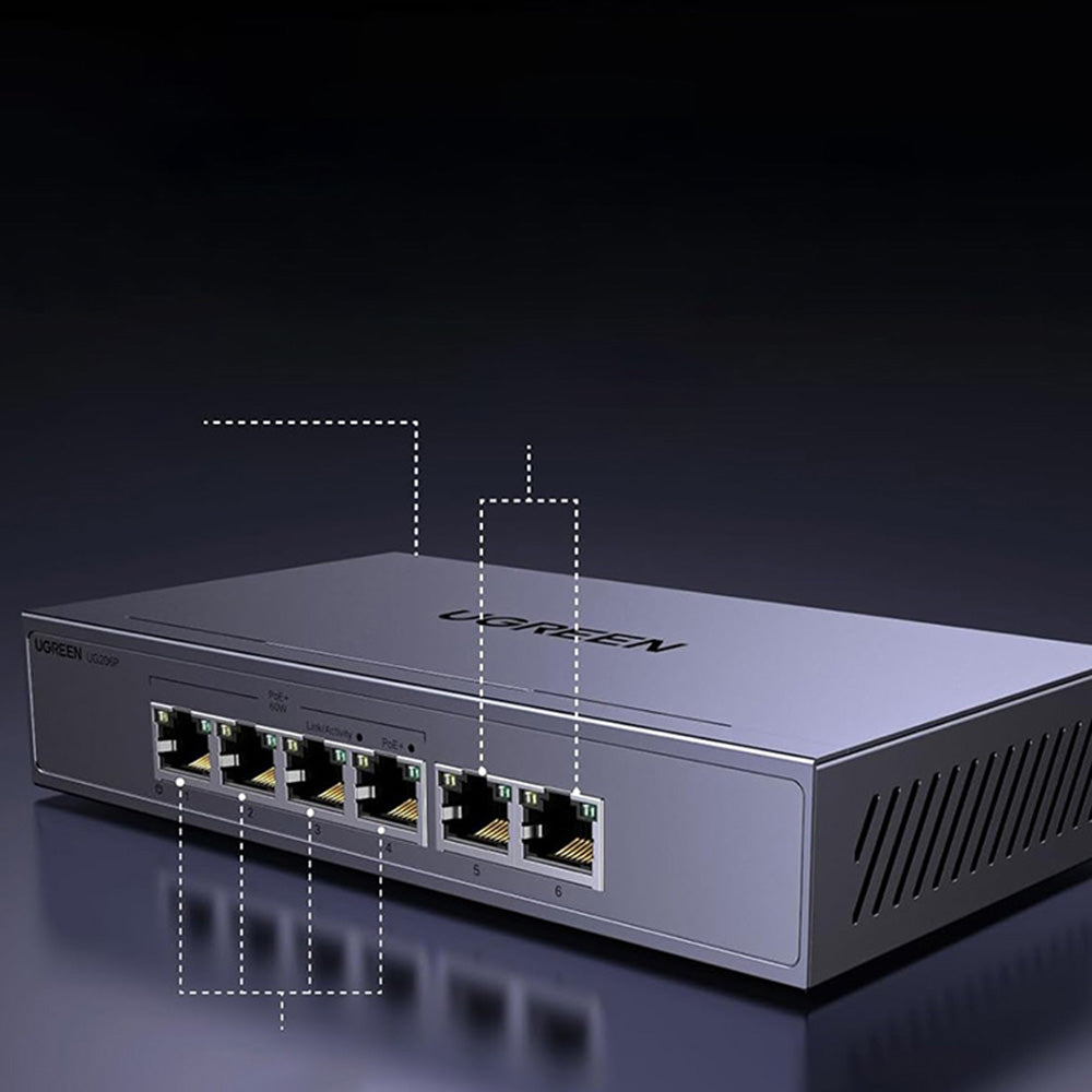 Sieťový prepínač UGREEN CM741 (35371EU), sivý