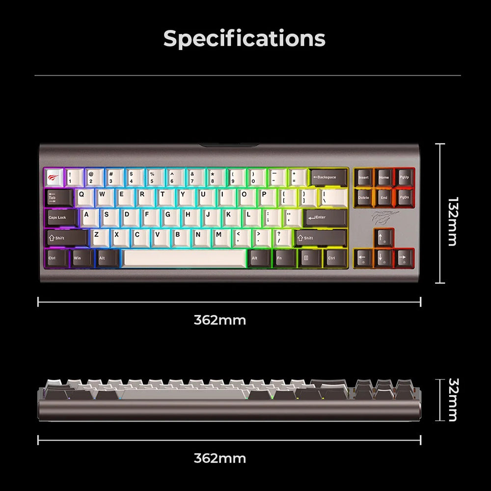 Herná klávesnica Wired USB HAVIT KB896L, RGB, 1.2m, Ružová
