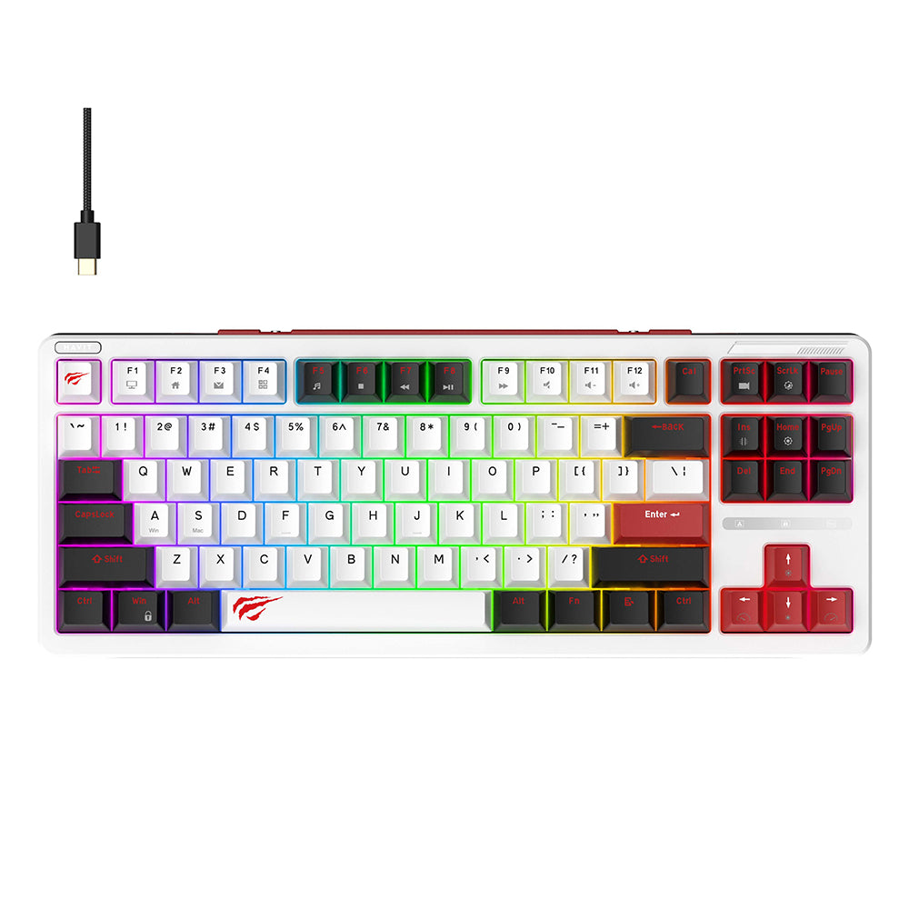 Herná klávesnica Wired USB HAVIT KB902L, RGB, 1.8m, Multicolor